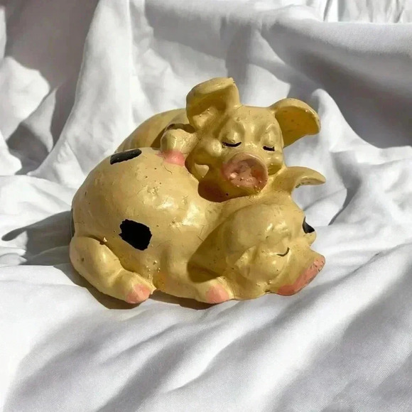 Vintage Other - Vintage Primitive Berkshire Pig Hog Figurine